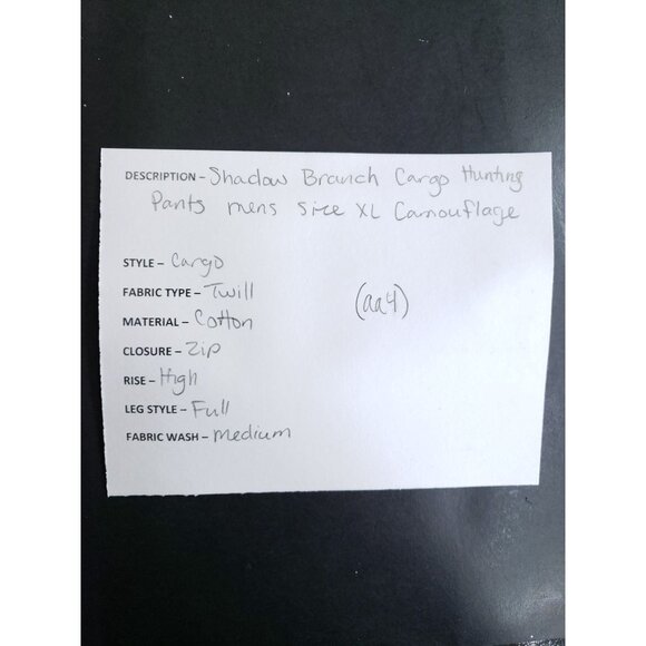 Shadow Branch Mens XL Camouflage Cargo Hunting Pants Elastic Waist - Picture 9 of 9